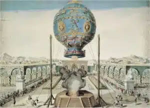 Foto opstijgen eerste luchtballon